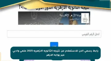 رابط رسمي الآن للاستعلام عن نتيجة الثانوية الأزهرية 2025 علمي وأدبي عبر بوابة الأزهر